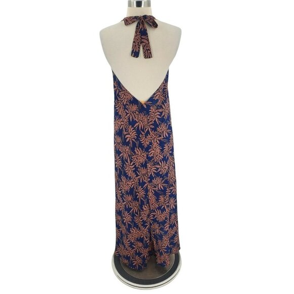 Pythia Women's Silk Printed Boho Halter Sleeveless Maxi Dress Size Small - Picture 3 of 10